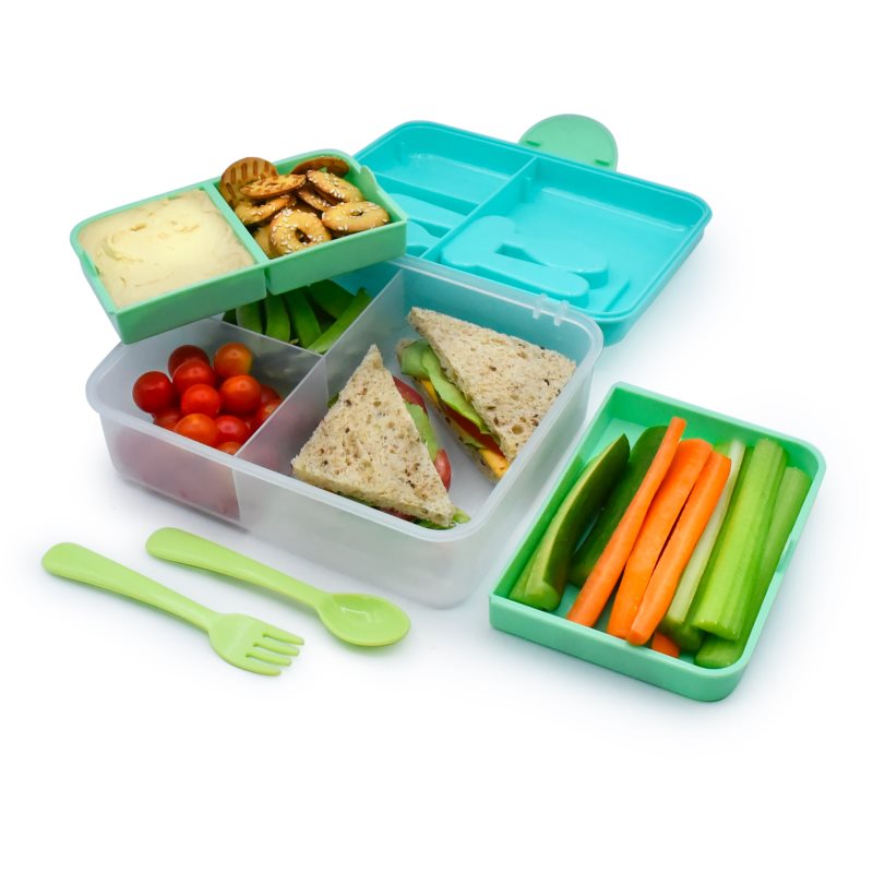 Melii Bento Box svačinový box Blue, Mint, Lime 1446 ml (obrázek 4)