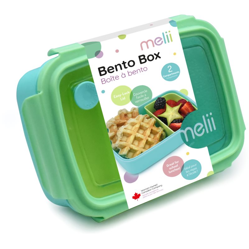 Melii Bento Box pudełko śniadaniowe Blue, Mint, Lime 880 ml
