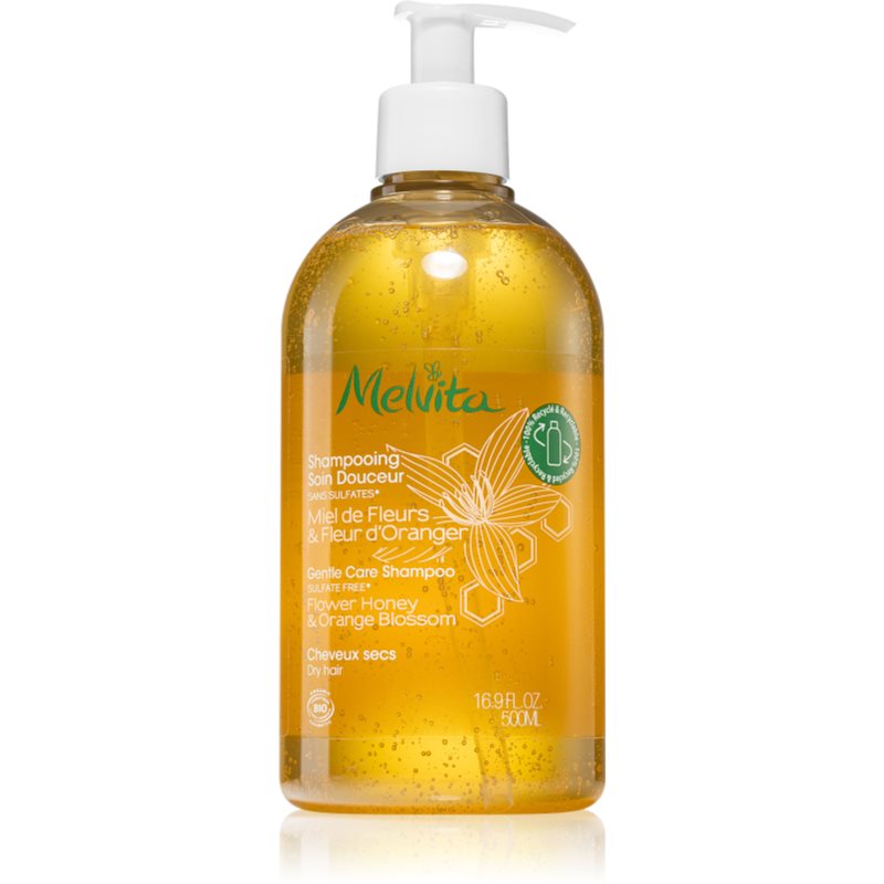 Melvita Miel de Fleurs & Fleur d'Orange Milt schampo För torrt hår 500 ml female