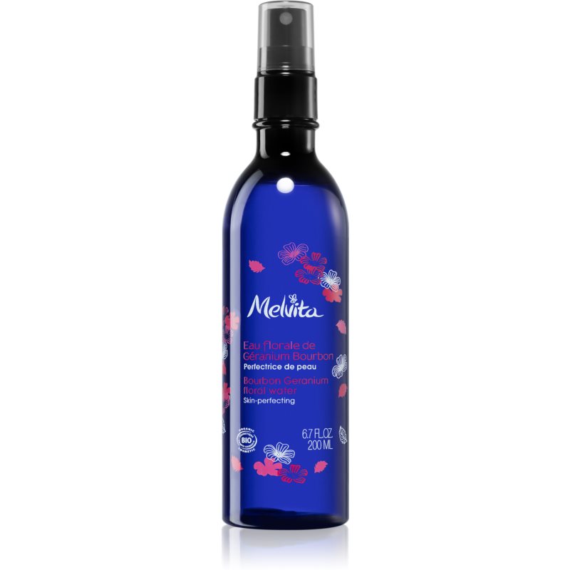 Melvita Organic Floral Water Bourbon Geranium bőrlágyító és nyugtató arcvíz 200 ml