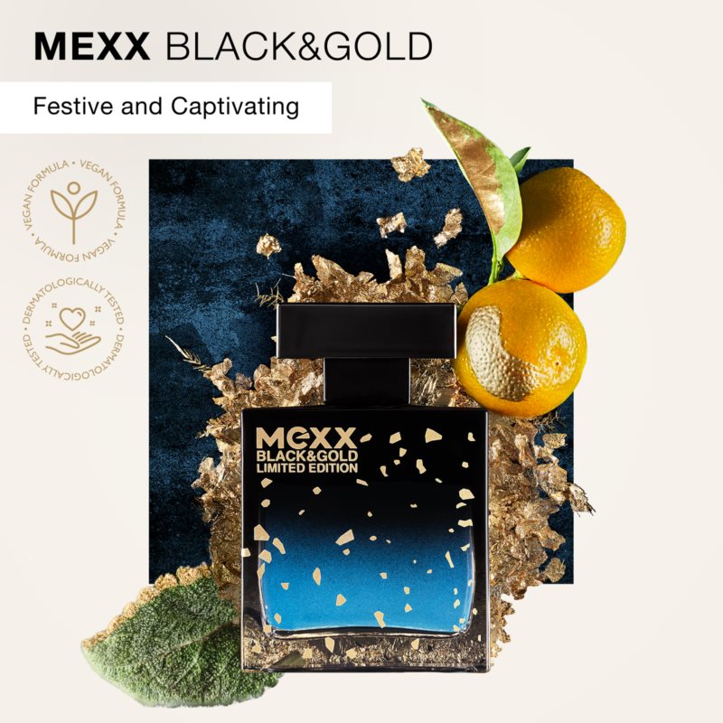 Mexx Black & Gold Limited Edition Eau De Toilette For Men 30 Ml