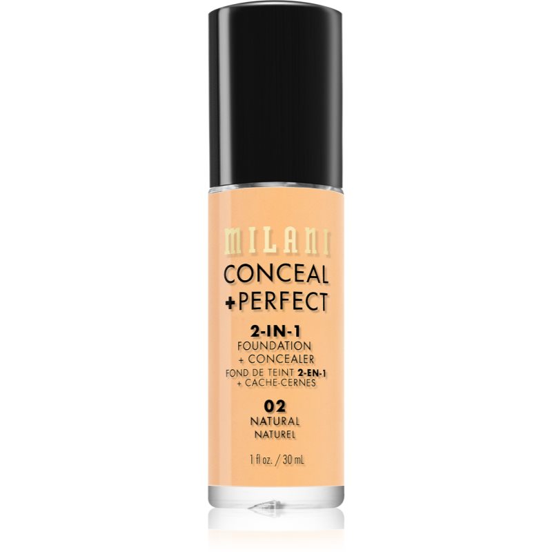 Milani Conceal + Perfect 2-in-1 Foundation And Concealer makiažo pagrindas 02 Natural 30 ml