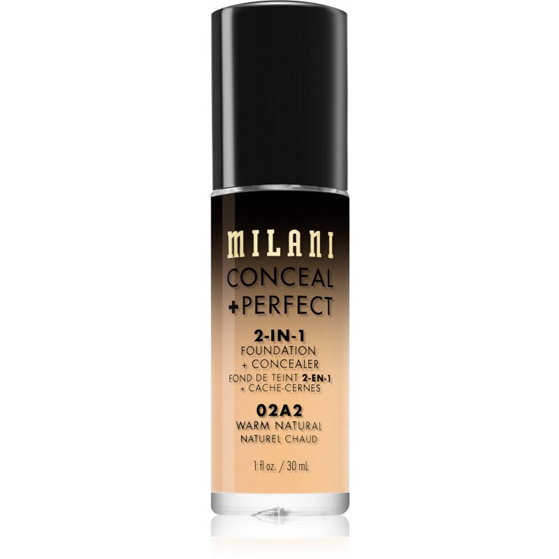Milani Conceal + Perfect 2-in-1 Foundation And Concealer makiažo pagrindas 02A2 Warm Natural 30 ml