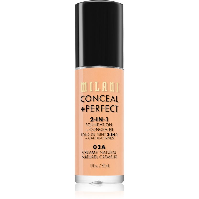 Milani Conceal + Perfect 2-in-1 Foundation And Concealer makiažo pagrindas 02A Creamy Narural 30 ml