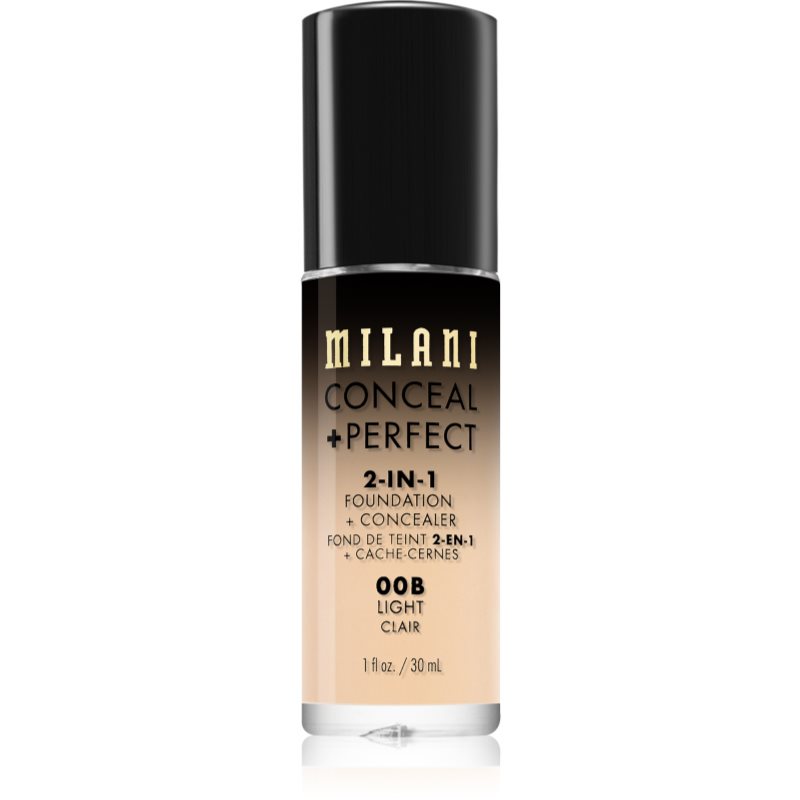 Milani Conceal + Perfect 2-in-1 Foundation And Concealer makiažo pagrindas 00B Light 30 ml