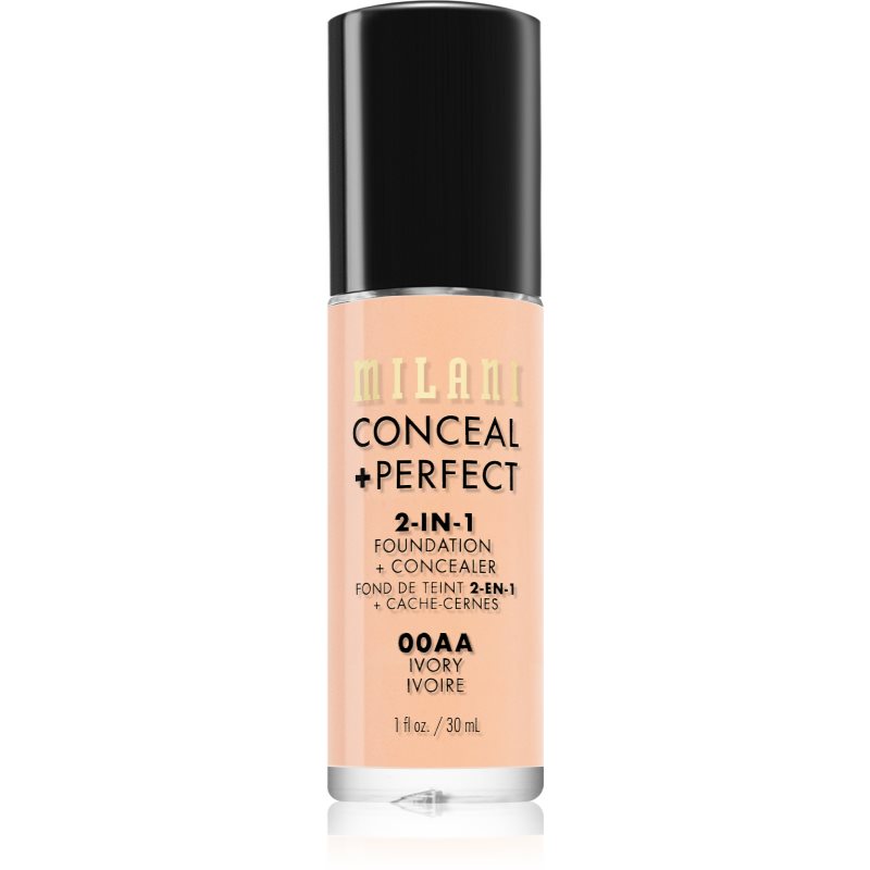 Milani Conceal + Perfect 2-in-1 Foundation And Concealer тональні засоби 00AA Ivory 30 мл