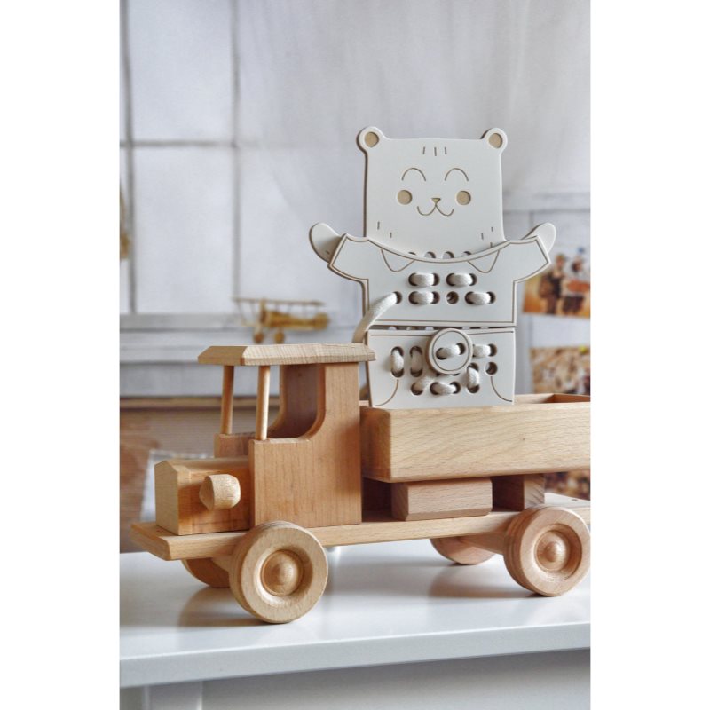 Milin Wooden Lacing Toy Mr. Teddy розвивальна іграшка 22 Cm X 17 Cm X 0,7 Cm 1 кс