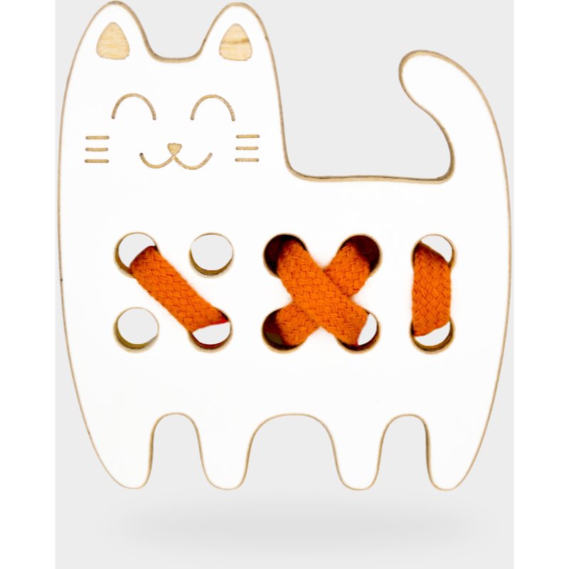 Milin Small Wooden Lacing Toy Cat розвивальна іграшка 9 Cm X 8,5 Cm X 0,7 Cm 1 кс