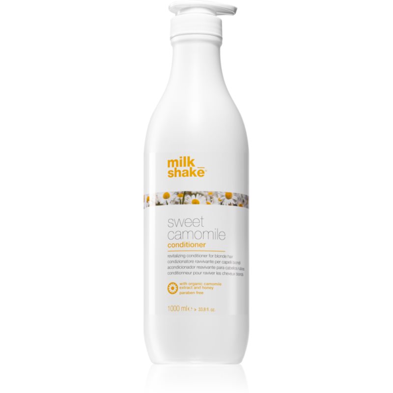 Milk Shake Sweet Camomile поживний кондиціонер для освітленого волосся без парабенів 1000 мл