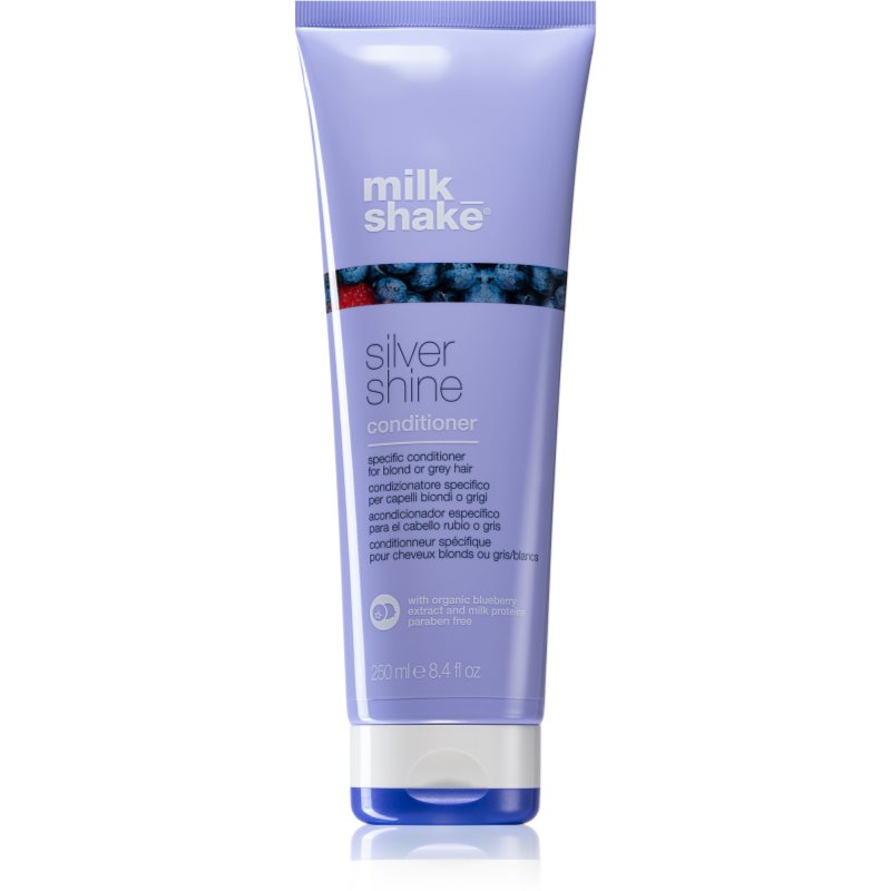 Milk Shake Silver Shine Conditioner For Blonde Hair Neutralising Yellow Tones 250 Ml