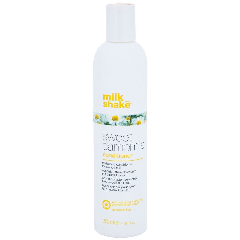Milk Shake Sweet Camomile vyživujúci kondicionér pre blond vlasy bez parabénov 300 ml