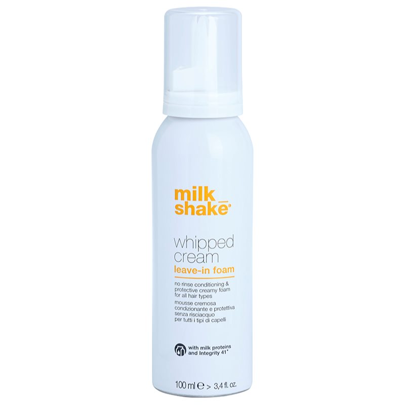 Milk Shake Whipped Cream vyživujúca ochranná pena pre všetky typy vlasov mix farieb 100 ml