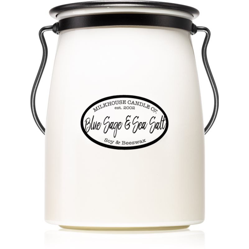 Milkhouse Candle Co. Creamery Blue Sage & Sea Salt kvapioji žvakė sviestiniame indelyje 624 g