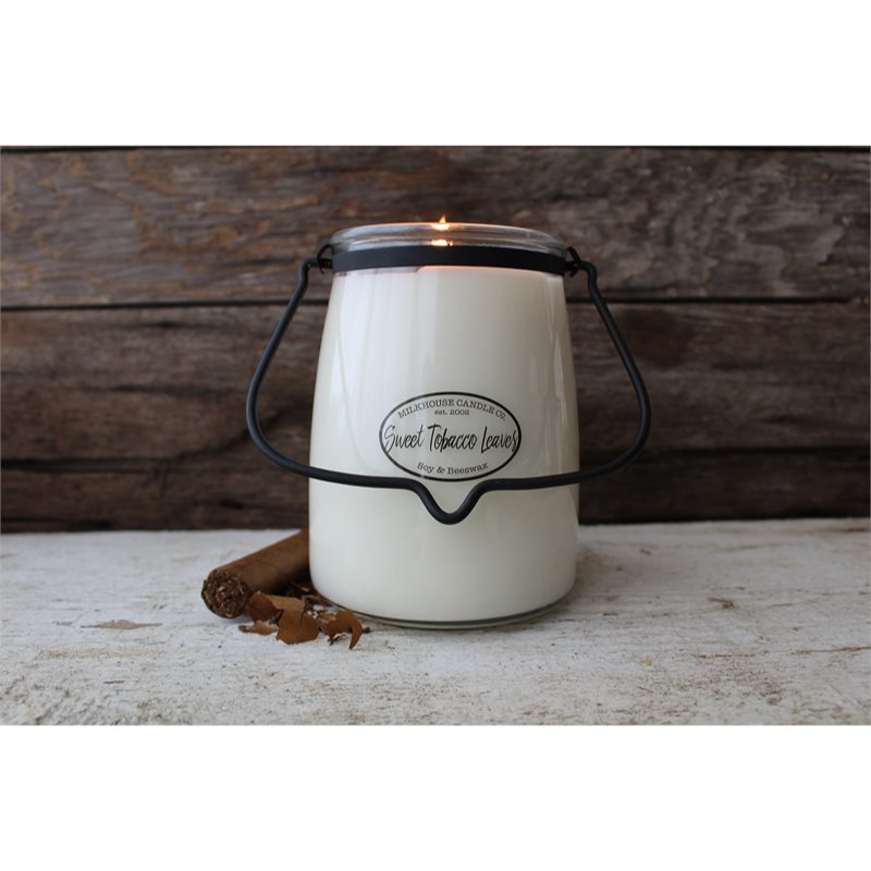 Milkhouse Candle Co. Creamery Sweet Tobacco Leaves Scented Candle Butter Jar 624 G