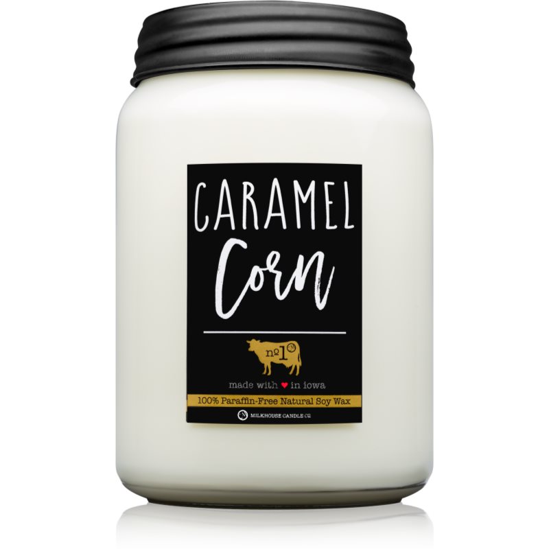 Milkhouse Candle Co. Farmhouse Caramel Corn dišeča sveča Mason Jar 737 g