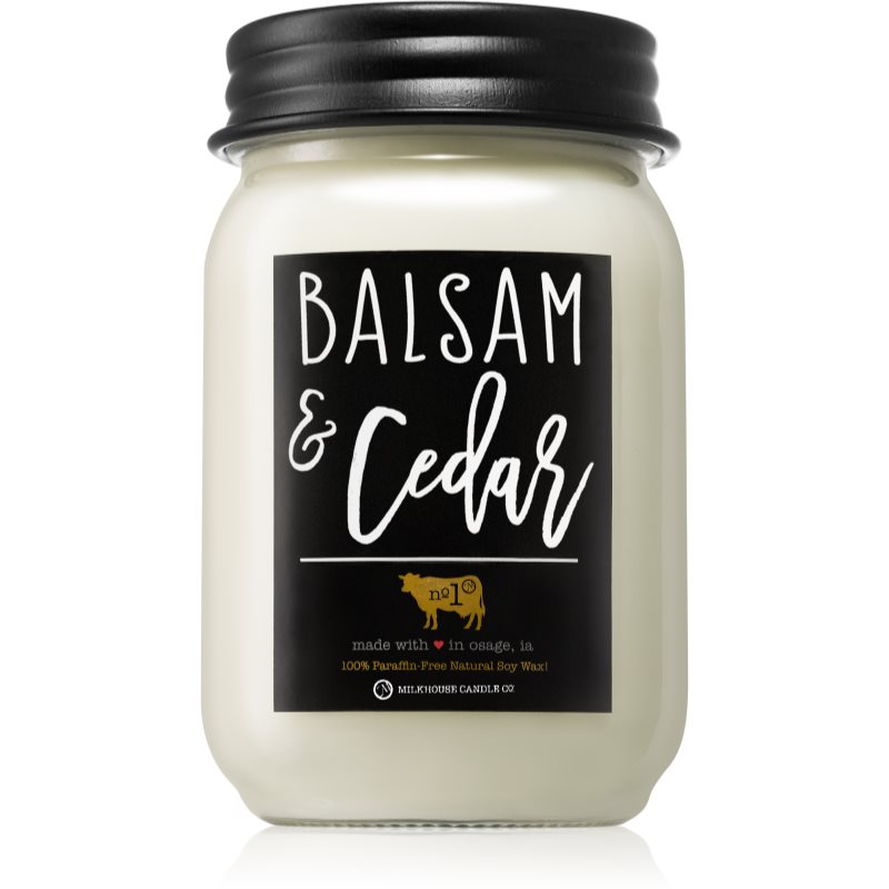 Milkhouse Candle Co. Farmhouse Balsam & Cedar Aроматична свічка Mason Jar 368 гр