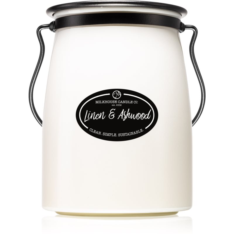 Milkhouse Candle Co. Creamery Linen & Ashwood scented candle Butter Jar 624 g
