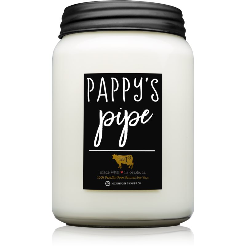 Milkhouse Candle Co. Farmhouse Pappy's Pipe Scented Candle Mason Jar 737 G