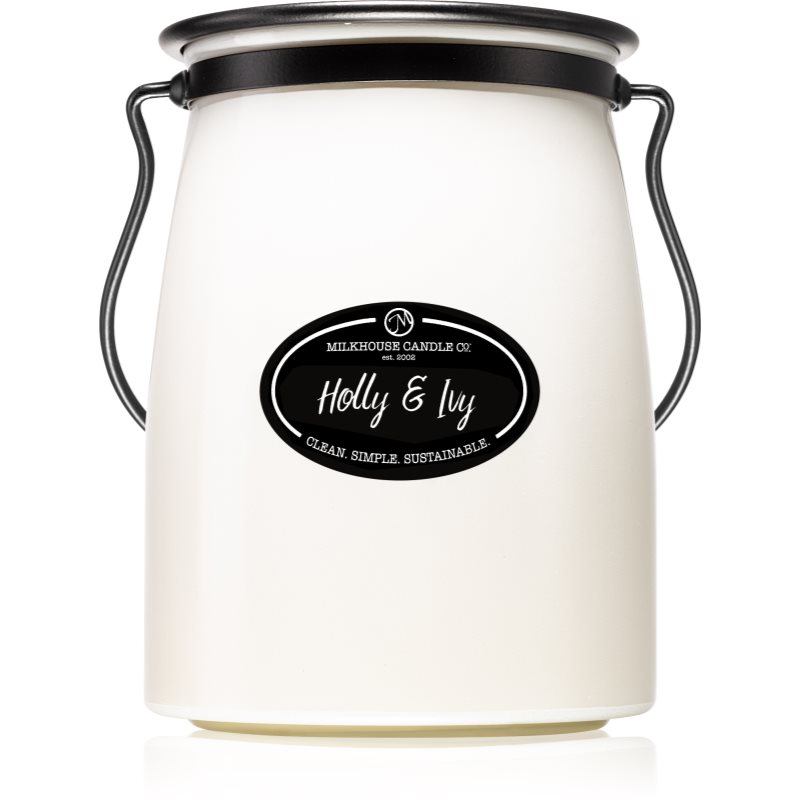 

Milkhouse Candle Co. Creamery Holly & Ivy aроматична свічка Butter Jar