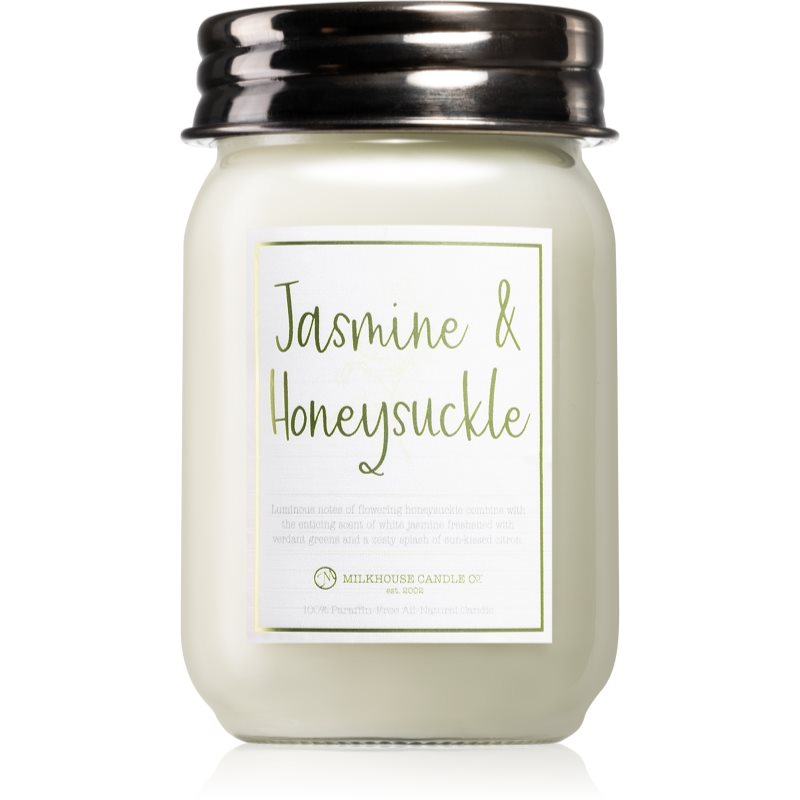Milkhouse Candle Co. Farmhouse Jasmine & Honesuckle vonná sviečka Mason Jar 369 g