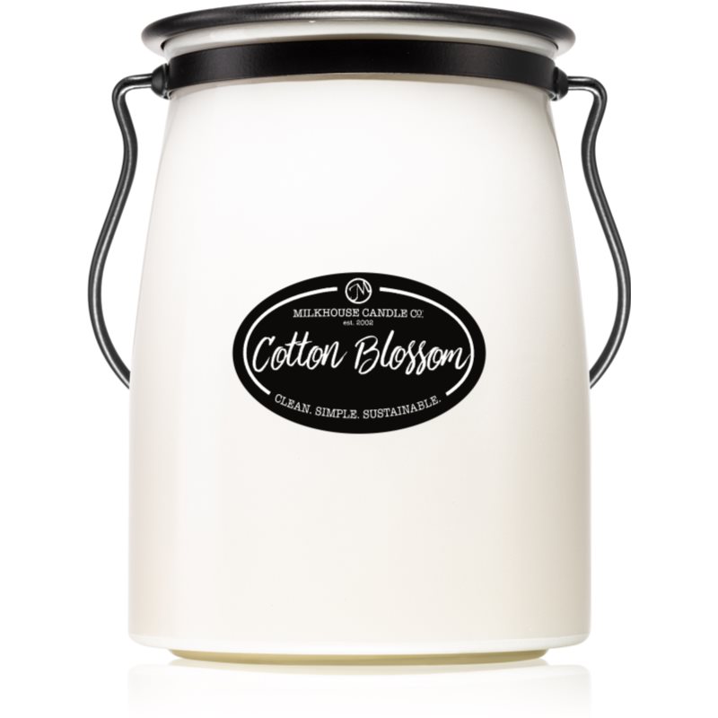 Milkhouse Candle Co. Creamery Cotton Blossom kvapioji žvakė sviestiniame indelyje 624 g