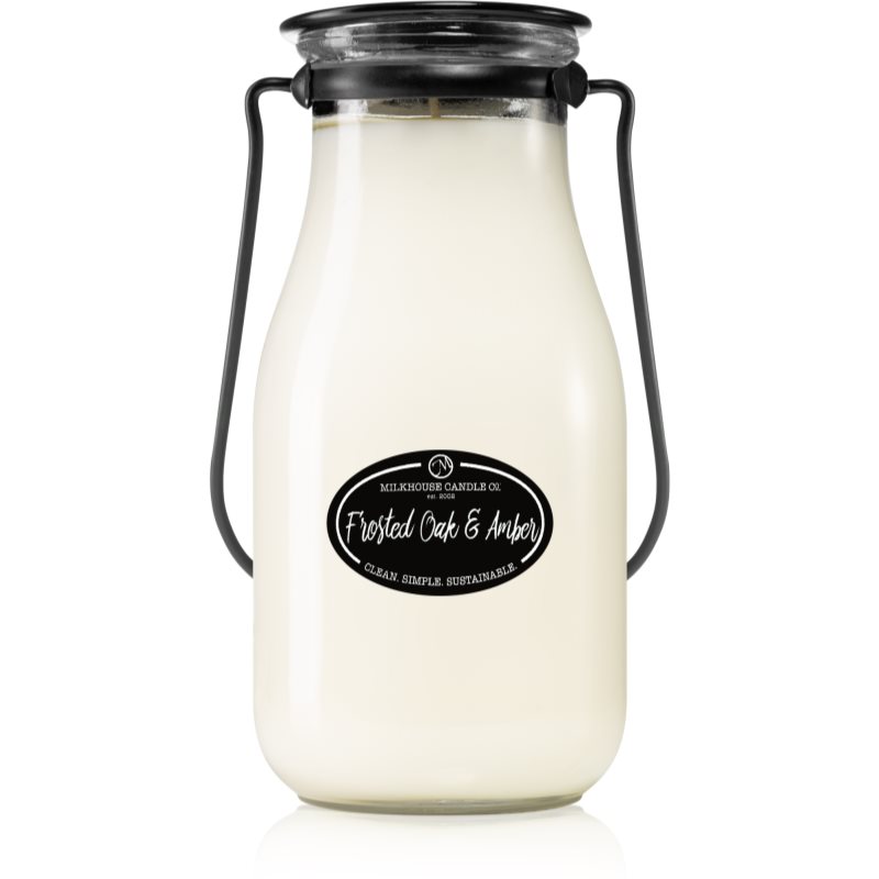 Milkhouse Candle Co. Creamery Frosted Oak & Amber Scented Candle Milkbottle 396 G