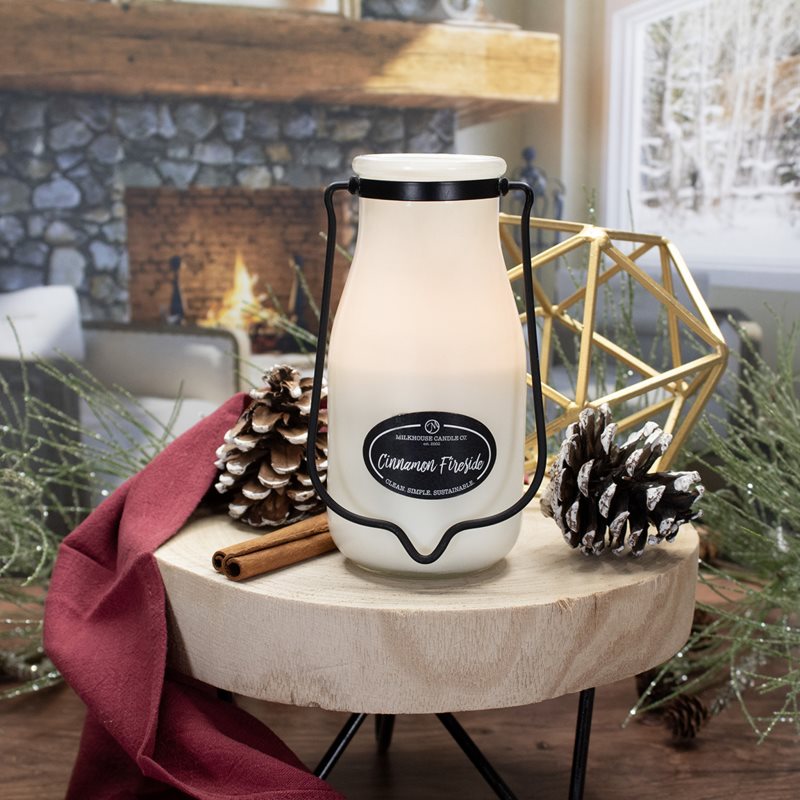 Milkhouse Candle Co. Creamery Cinnamon Fireside Duftkerze Milkbottle 227 g