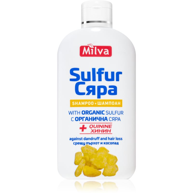 Milva Quinine & Sulfur шампунь проти лупи та випадіння волосся з сіркою 200 мл