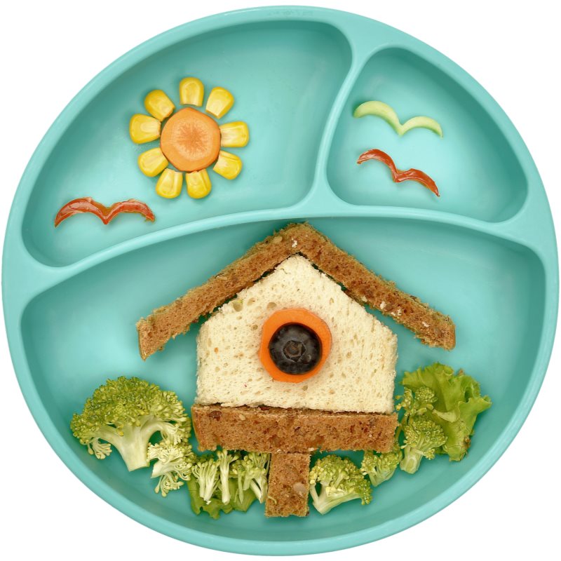 Thumbnail - Minikoioi Puzzle Plate Deep Blue geteilter Teller mit Saugnapf 1 St.