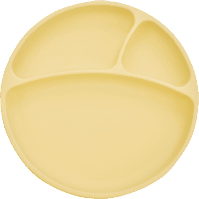 Minikoioi Puzzle Plate Yellow Divided Plate With Suction Cup 1 Pc
