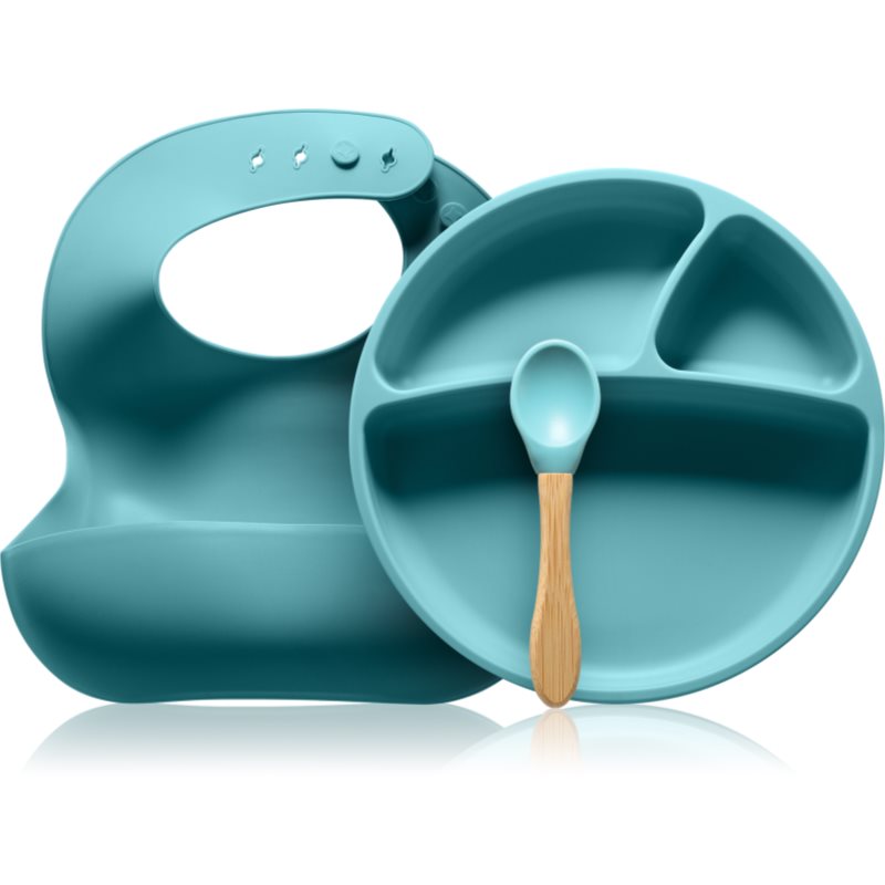 Minikoioi BLW II Aqua Green jídelní set