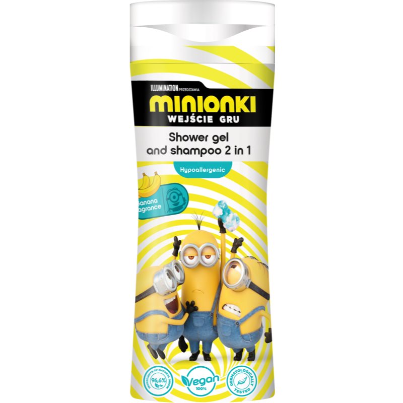 E-shop Minions The Rise of Gru sprchový gel a šampon 2 v 1 pro děti 3y+ Banana 300 ml
