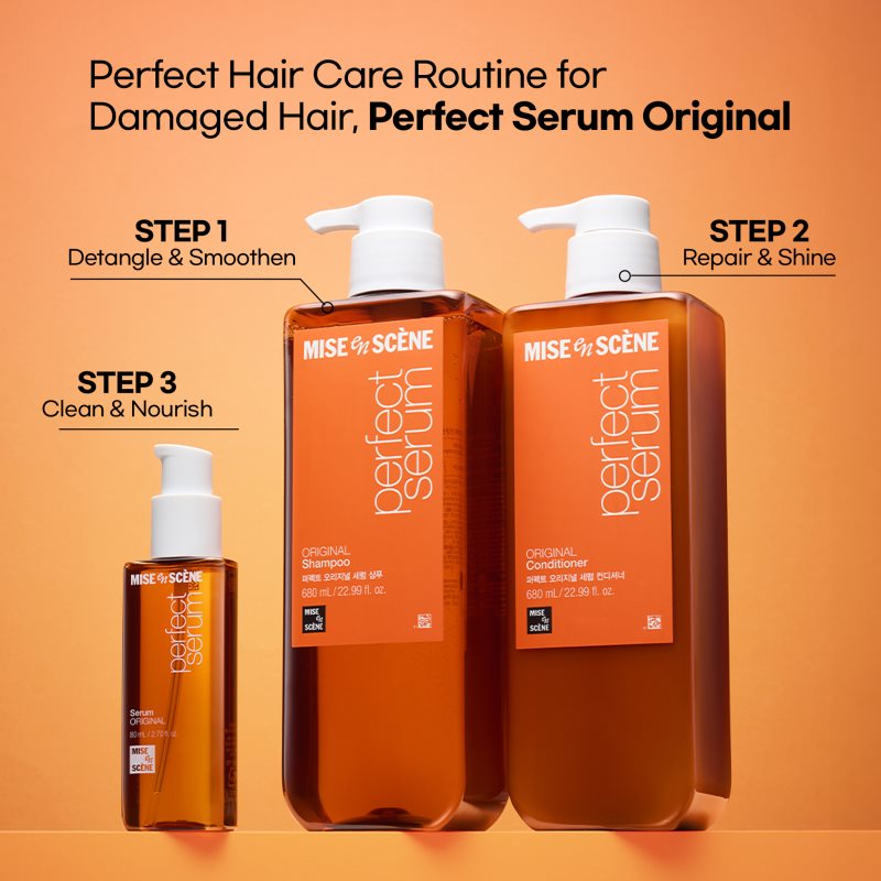 mise en scene Perfect Serum Original Shampoo obnovující šampon pro lesk a hebkost vlasů 680 ml (obrázek 6)