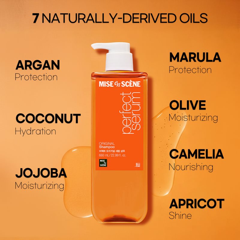 mise en scene Perfect Serum Original Shampoo obnovující šampon pro lesk a hebkost vlasů 680 ml (obrázek 7)