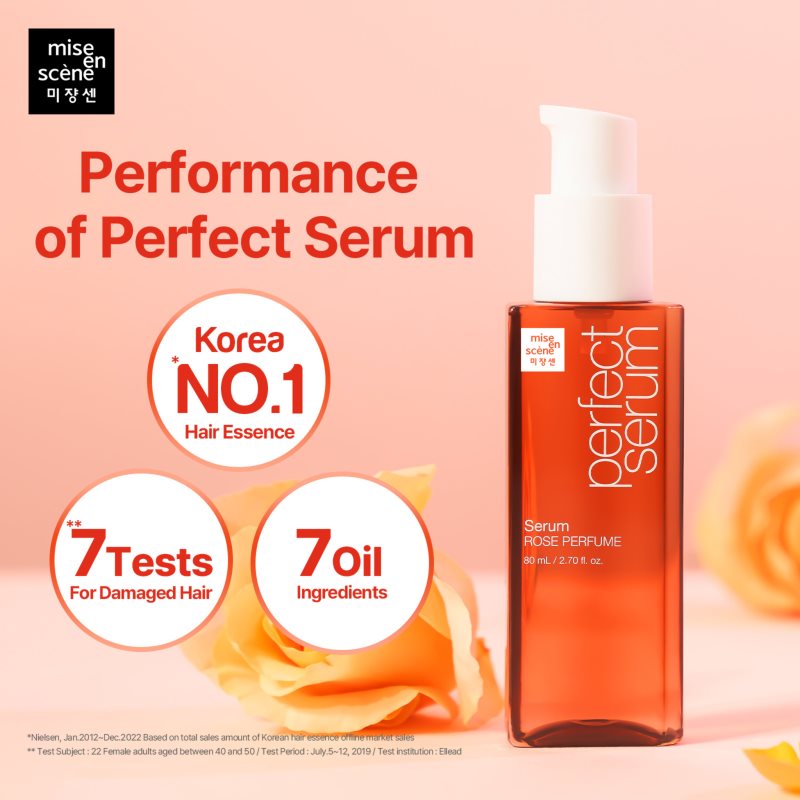 mise en scene Perfect Serum Rose Parfume obnovující vlasové sérum s vůní květin pro ženy 80 ml (obrázek 4)