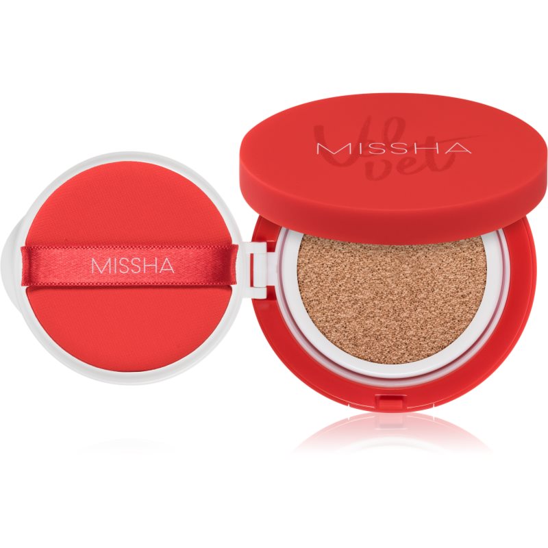 Missha Velvet Finish Cushion dolgoobstojni tekoči puder v gobici SPF 50  odtenek #23 Neutral Medium Beige 15 g