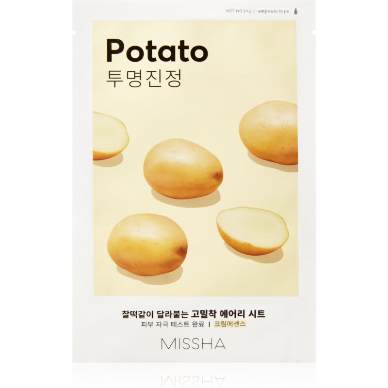Missha Airy Fit Potato розгладжувальна тканинна маска для сяючої шкіри 19 гр
