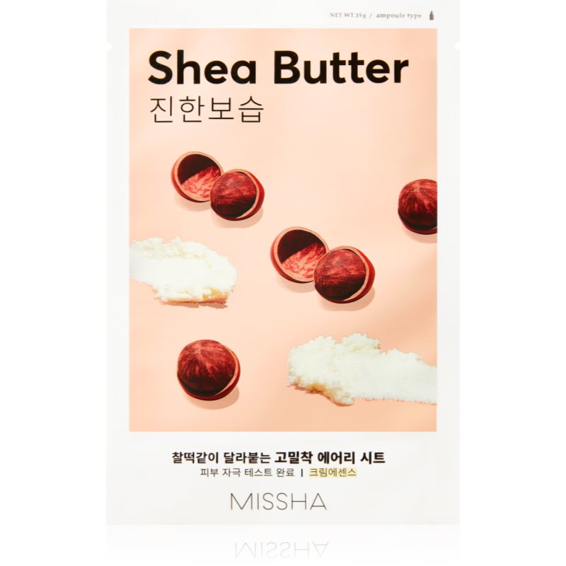 

Missha Airy Fit Shea Butter тканинна маска для обличчя з екстра зволожуючим та поживним ефектом