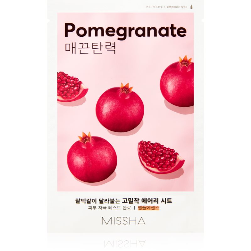 

Missha Airy Fit Pomegranate освіжаюча тканинна маска для обличчя