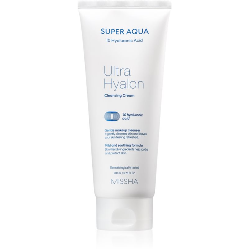 Missha Super Aqua 10 Hyaluronic Acid feuchtigkeitsspendende Reinigungscreme 200 ml