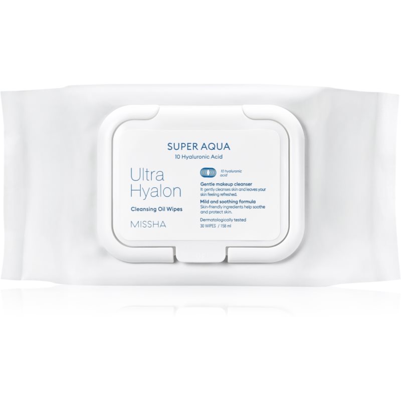 Missha Super Aqua 10 Hyaluronic Acid очищуючі серветки для зняття макіяжу 30 кс