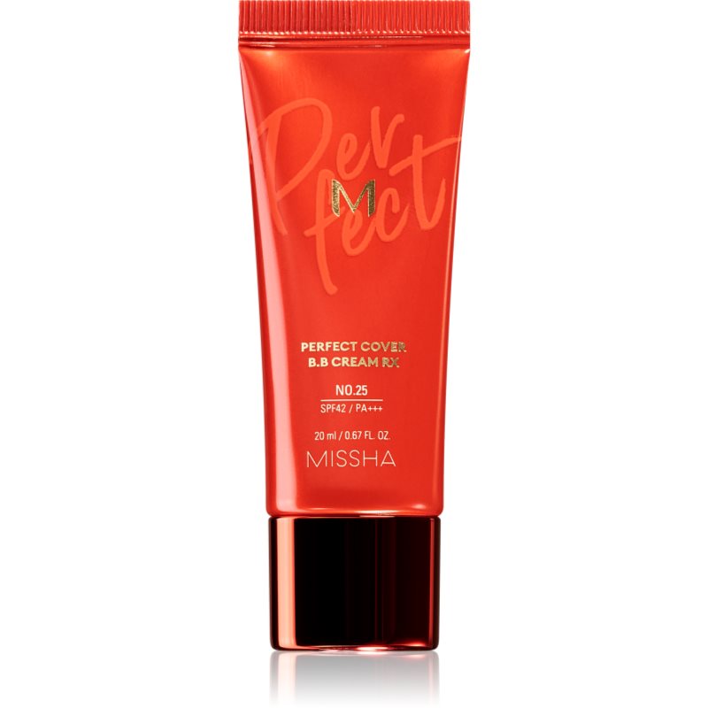 

Missha M Perfect Cover RX ВВ крем з високоим захисним УФ фактором маленька упаковка відтінок No.25 Warm Beige