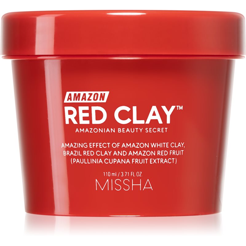Missha Amazon Red Clay™ riebalų išsiskyrimą kontroliuojanti ir poras sutraukianti valomoji kaukė su moliu 110 ml