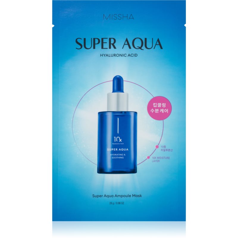 Missha Super Aqua 10 Hyaluronic Acid hydratačná plátienková maska 28 g