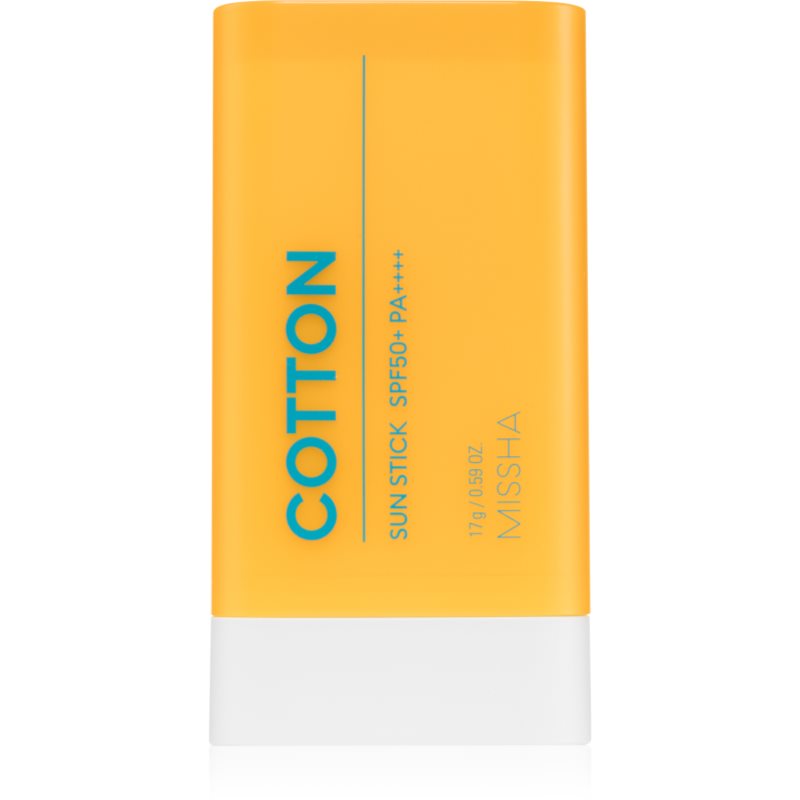 Missha All Around Safe Block Cotton Sun Stick waterproof face sunscreen in a stick SPF 50  17 g