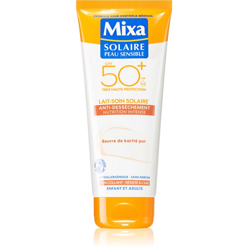 MIXA Sun drėkinamasis losjonas nuo saulės sausai ir jautriai odai SPF 50+ 200 ml