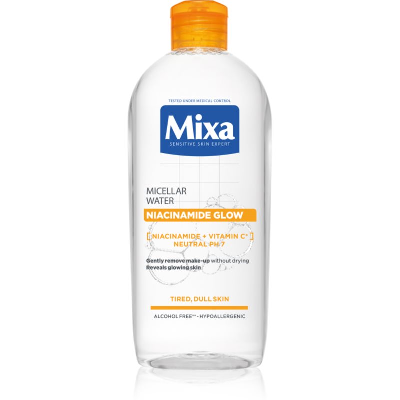 MIXA Niacinamide Glow micelární voda pro rozjasnění pleti 400 ml