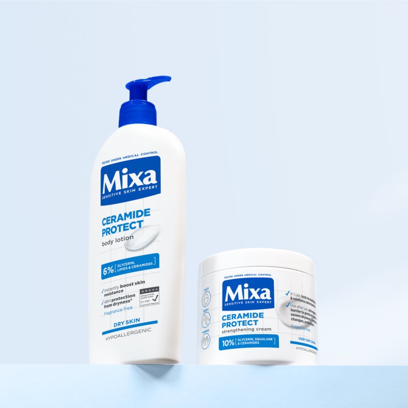 MIXA Ceramide Protect відновлюючий крем для тіла для чутливої шкіри 400 мл