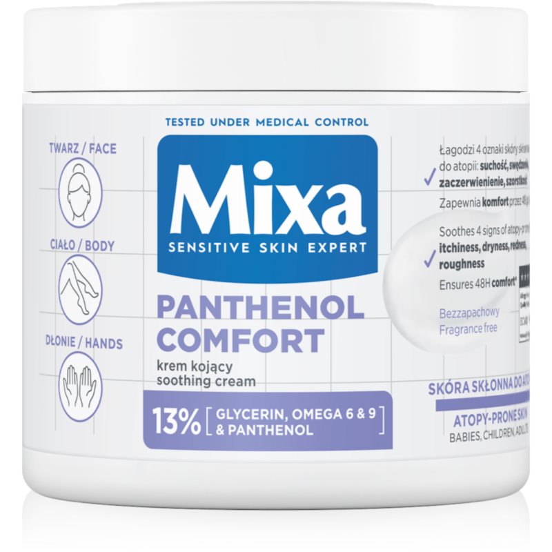 Mixa Panthenol Comfort regenerierende Creme für den Körper für trockene bis atopische Haut 400 ml