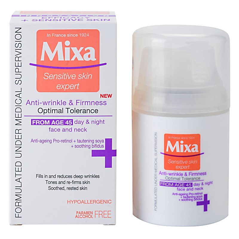 

MIXA 24 HR Moisturising зміцнюючий крем проти зморшок 45